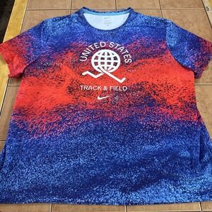Team USA Shirt Mens Sz XXL Nike Dri-FIT United States Olympic Track & Field Red